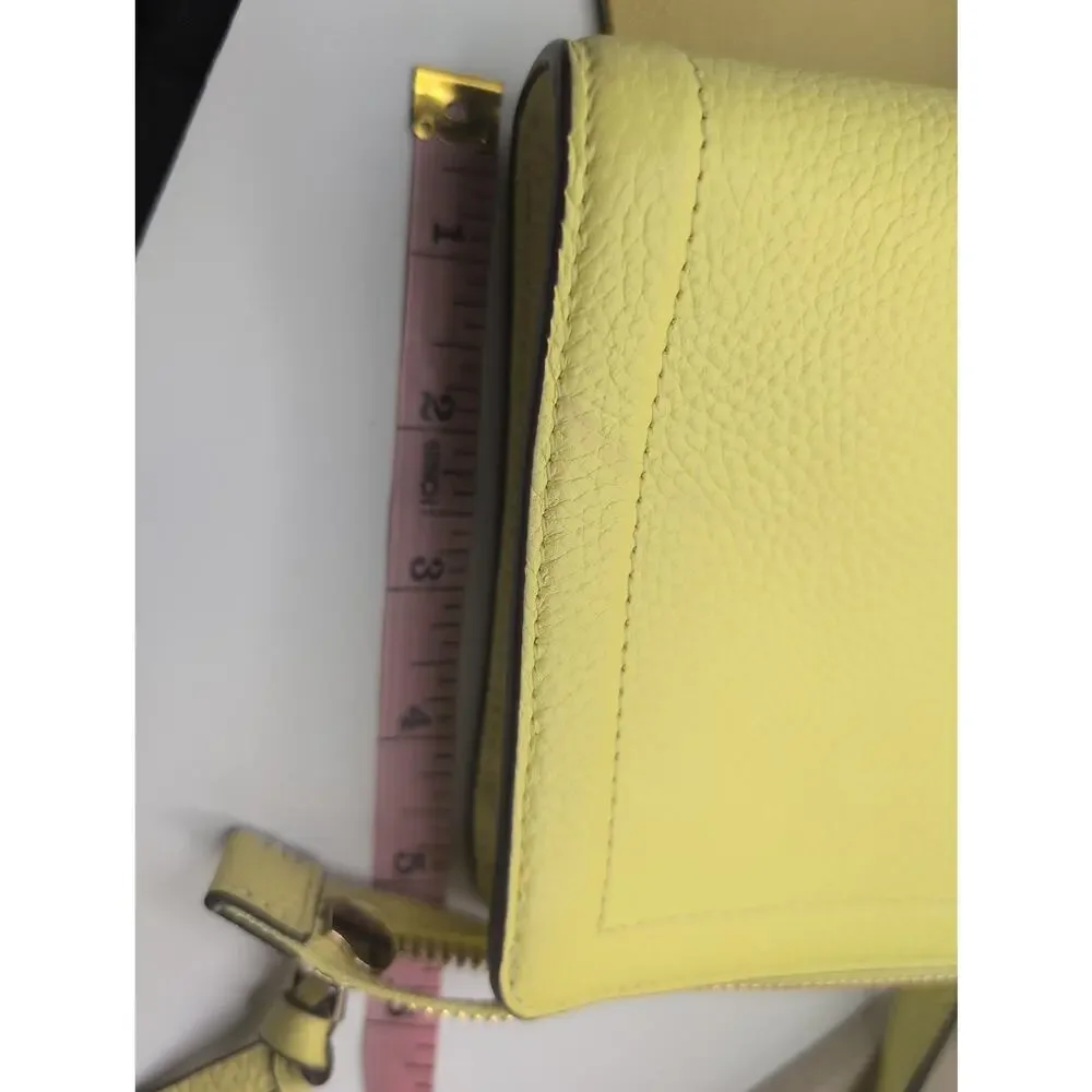 Kate Spade NY Suns Out Pale Yellow Pebbled Leather Wallet Crossbody Bag